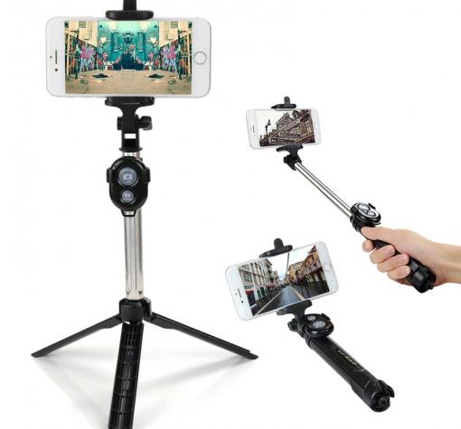 Селфи Стик Tripod със Bluetooth / Bluetooth Tripod Selfie Stick - черен
