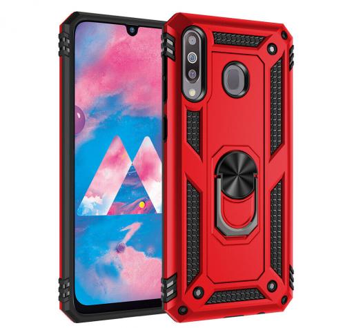 Силиконов гръб Spigen със стойка и магнитно захващане за Huawei Y7 2019 - червен — снимка 2