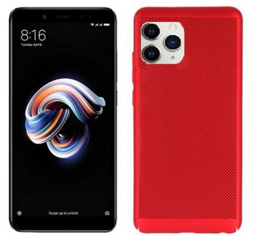 Луксозен твърд гръб за Apple iPhone 11 6.1" - червен / Grid