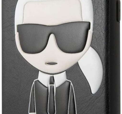 Оригинален кожен гръб Karl Lagerfeld за Apple iPhone 12 Pro Max 6.7" - черен / Karl Head — снимка 3