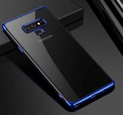 Луксозен силиконов калъф / гръб / TPU OUcase The Beauty Series за Samsung Galaxy Note 9 - прозрачен / син кант