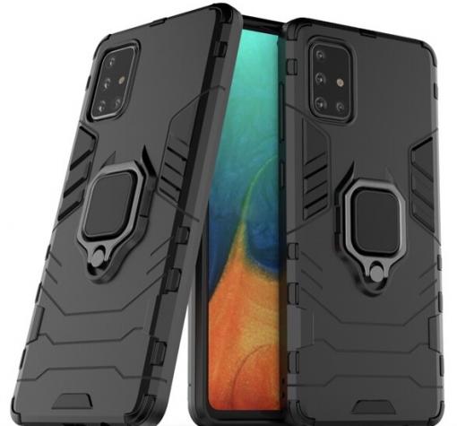 Удароустойчив гръб със стойка и магнитно захващане за Samsung Galaxy A71 – черен
