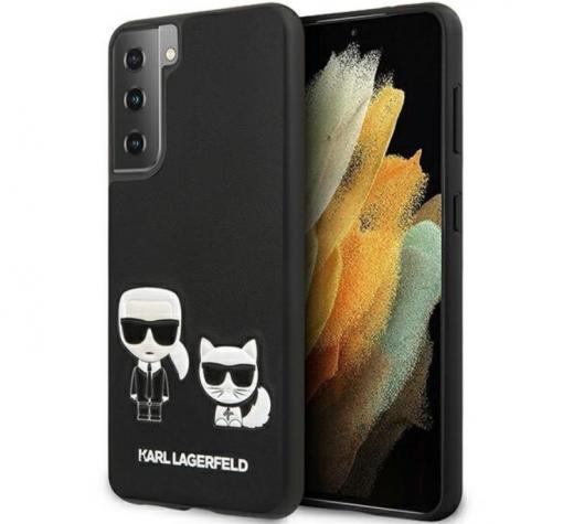 Оригинален кожен гръб Karl Lagerfeld за Samsung Galaxy S21 - черен
