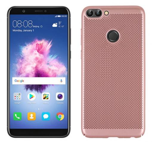 Луксозен твърд гръб за Huawei P Smart - Rose Gold / Grid