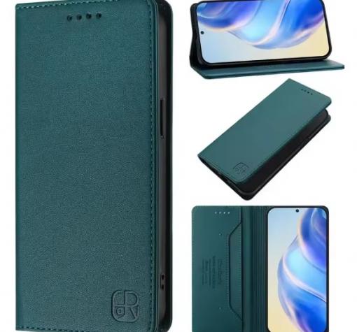 Кожен калъф Flip тефтер Magnetic Book Pro със стойка за Samsung Galaxy A07 4G - тъмнозелен