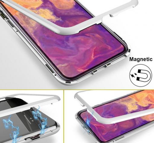Магнитен калъф Bumper Case 360° FULL със стъклен протектор за Apple iPhone X / iPhone XS - черен — снимка 3