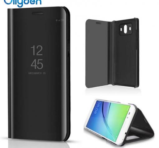 Луксозен калъф Clear View Cover с твърд гръб за Huawei Mate 10 Lite - черен — снимка 2
