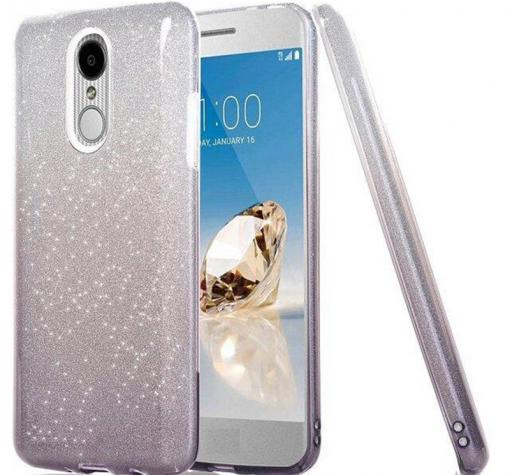 Силиконов калъф / гръб / TPU за Huawei Mate 10 Lite / Honor 9i - преливащ / сребристо и черно / брокат