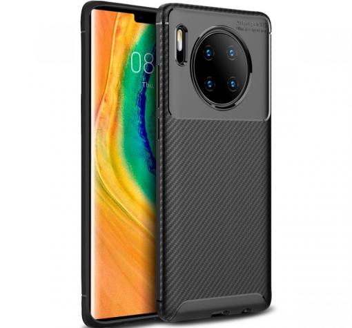 Луксозен силиконов калъф / гръб / TPU Auto Focus за Huawei Mate 30 Pro - черен / Carbon