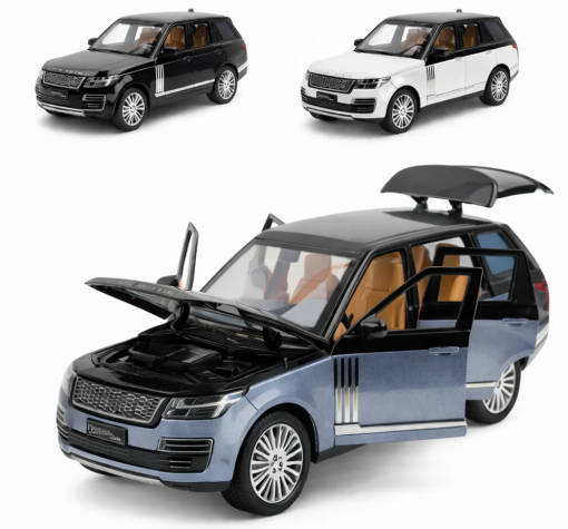 Метална кола с отварящи се врати, капаци, светлини и звуци Range Rover 1:24