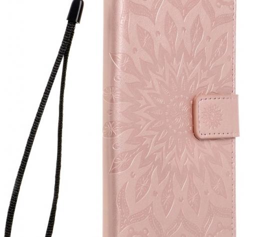 Кожен калъф Mezzo Book със стойка за Samsung Galaxy A72 / A72 5G – Rose Gold