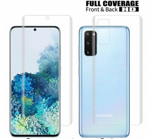 Удароустойчив извит скрийн протектор 360° / 3D Full Body Nano Shapq Memory Film / за Samsung Galaxy S20 Plus - прозрачен / лице и гръб — снимка 2