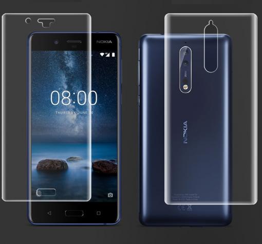 Удароустойчив скрийн протектор 360° за Nokia 8 2017 - прозрачен / лице и гръб