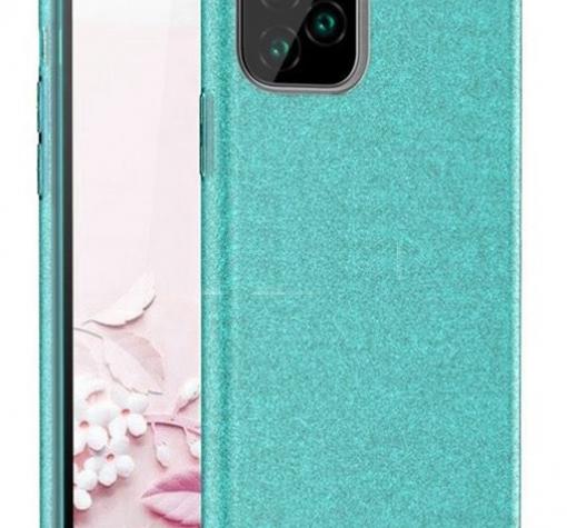 Силиконов калъф / гръб / TPU за Samsung Galaxy A31 - тюркоаз / брокат