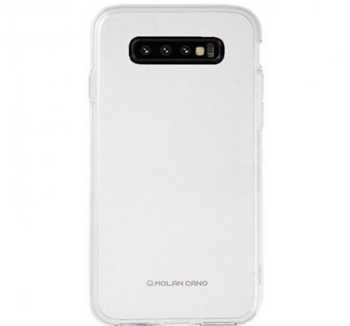Силиконов калъф / гръб / TPU MOLAN CANO Jelly Case за Samsung Galaxy S10 Plus - прозрачен / брокат