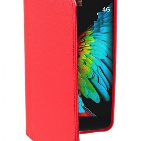 Кожен калъф Magnet Case със стойка за Huawei P20 Lite - червен