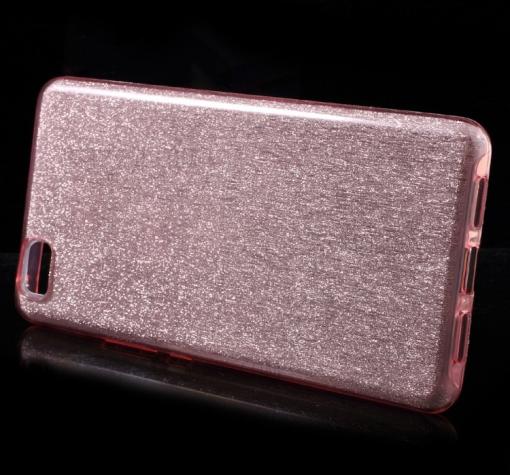 Луксозен силиконов калъф / гръб / TPU за Huawei P8 Lite - Rose Gold / брокат — снимка 2