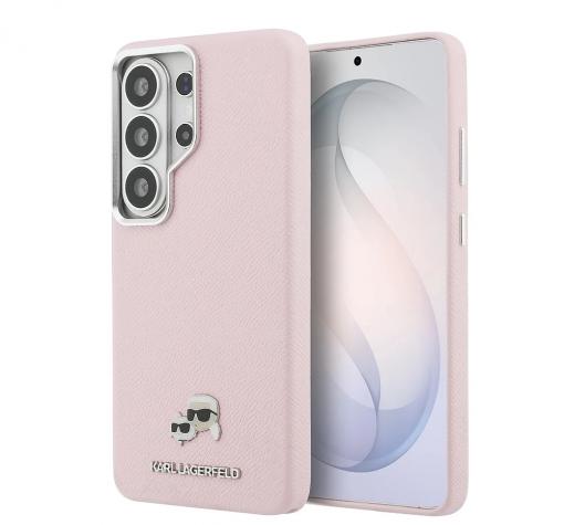 Оригинален калъф / кейс Karl Lagerfeld Saffiano KC Metal Logo MagSafe Samsung Galaxy S26 Ultra - Розов гръб