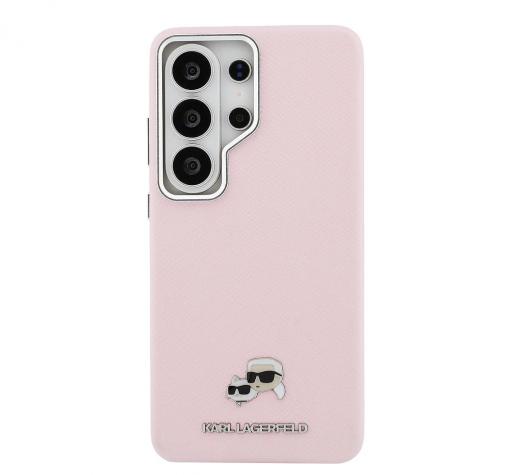Оригинален калъф / кейс Karl Lagerfeld Saffiano KC Metal Logo MagSafe Samsung Galaxy S26 Ultra - Розов гръб — снимка 2