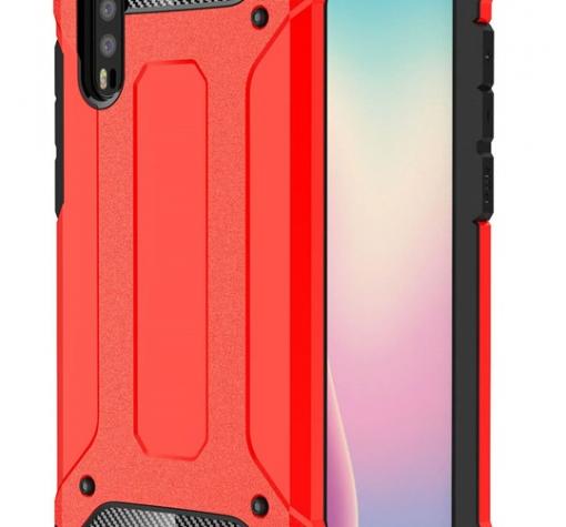 Силиконов гръб TPU Spigen Hybrid с твърда част за Huawei P20 Pro - червен