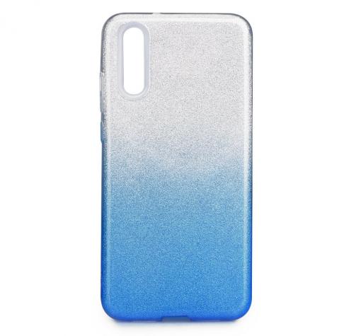 Силиконов калъф / гръб / TPU за Huawei P20 - преливащ / сребристо и синьо / брокат — снимка 2