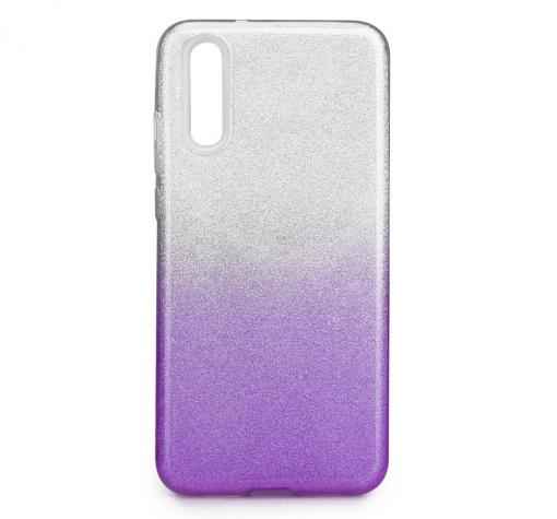 Силиконов калъф / гръб / TPU за Huawei P20 Pro - преливащ / сребристо и лилаво / брокат — снимка 2