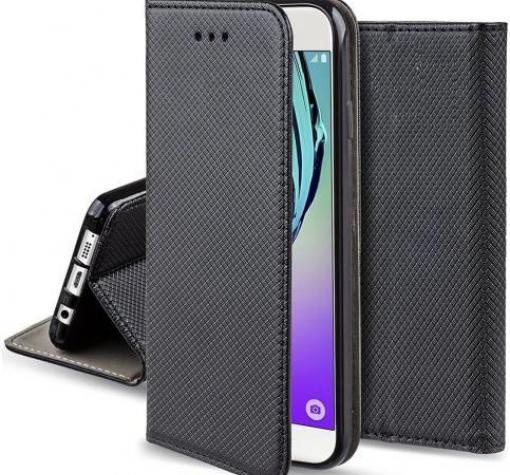 Кожен калъф Magnet Case със стойка за Huawei P40 lite E - черен