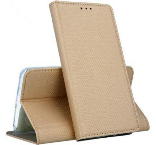 Кожен калъф Magnet Case със стойка за Nokia 2.3 – златист