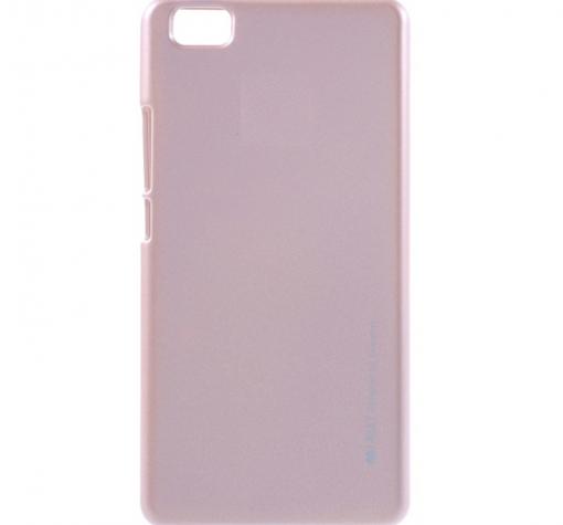 Луксозен силиконов калъф / гръб / TPU MERCURY i-Jelly Case Metallic Finish за Huawei Ascend P8 Lite / Huawei P8 Lite - Rose Gold