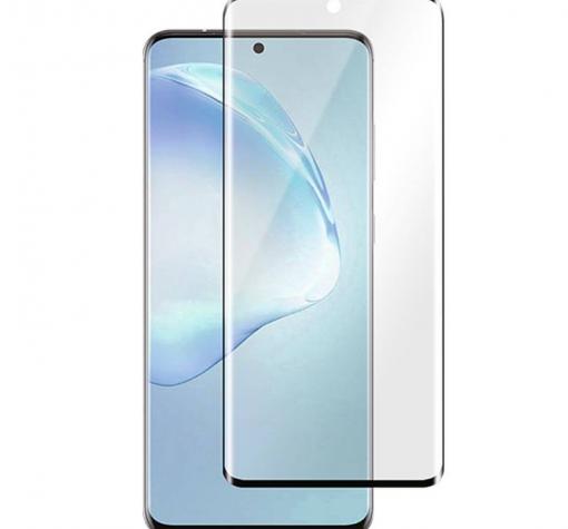 Удароустойчив извит скрийн протектор / 3D Full Cover Pet / за Samsung Galaxy S20 - черен — снимка 2
