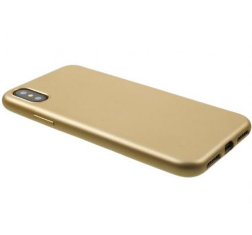 Силиконов калъф / гръб / TPU за Apple iPhone X - златен / мат — снимка 2