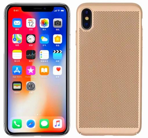 Луксозен твърд гръб за Apple iPhone XR - златист / Grid