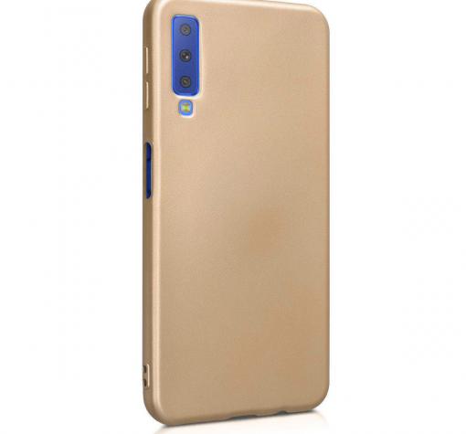 Силиконов калъф / гръб / TPU за Samsung Galaxy A7 2018 A750F - златист / мат