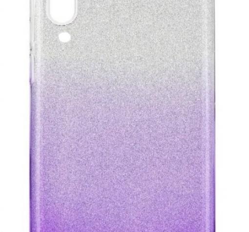 Силиконов калъф / гръб / TPU за Samsung Galaxy A50 / A50S / A30S - преливащ / сребристо и лилаво / брокат
