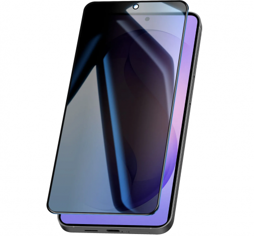 Privacy 5D full cover Tempered glass Full Glue screen protector Samsung A56 / Privacy стъклен скрийн протектор с лепило от вътрешната страна за Samsung A56 - черен / прозрачен — снимка 2