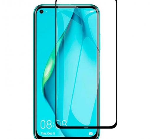 5D full cover Tempered glass Full Glue screen protector Huawei P40 Lite / Извит стъклен скрийн протектор с лепило от вътрешната страна за Huawei P40 Lite - черен — снимка 2