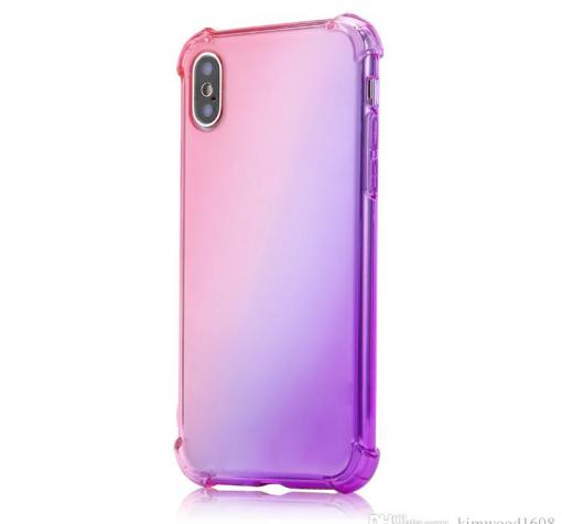 Луксозен удароустойчив силиконов калъф Anti Shock TPU за Samsung Galaxy A50 / A50S / A30S  - преливащ / розово и лилаво