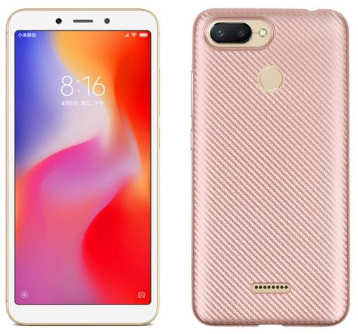 Силиконов калъф / гръб / TPU за Xiaomi Redmi 6A - Rose Gold / Carbon