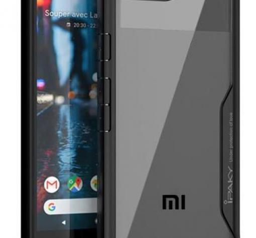 Луксозен твърд гръб със силиконов кант IPAKY за Xiaomi Redmi Note 5A - прозрачен / черен кант