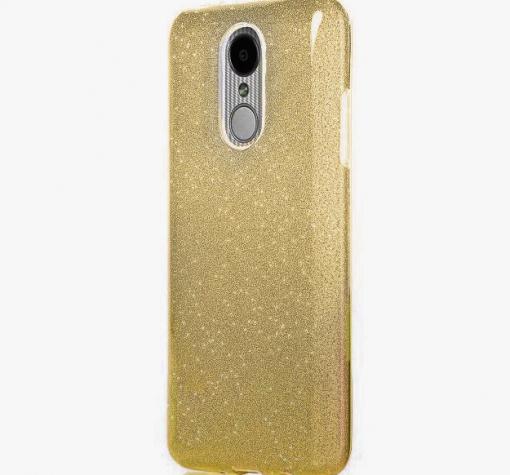 Силиконов калъф / гръб / TPU за Nokia 3 2017 - златист / брокат
