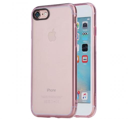 Луксозен твърд гръб Rock Pure Series Ultra Thin Case за Apple iPhone 7 - прозрачен / розов — снимка 2