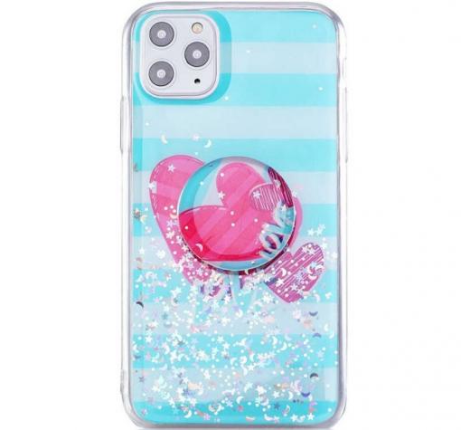 Луксозен силиконов калъф / гръб / RUBY TPU с Popsocket за Samsung Galaxy A71 - тюркоаз / love