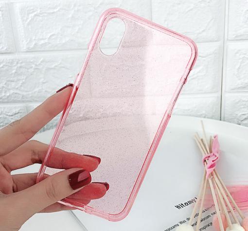 Силиконов калъф / гръб / TPU Bling за Samsung Galaxy M30 - прозрачен / розов / брокат — снимка 4