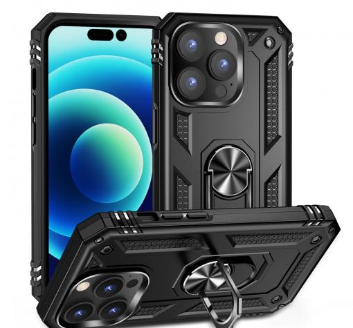 Силиконов гръб Spigen кейс със стойка и магнитно захващане за Apple iPhone 14 Pro 6.1'' – черен