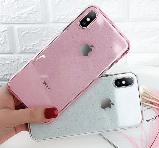 Силиконов калъф / гръб / TPU Bling за Samsung Galaxy M30 - прозрачен / розов / брокат — снимка 2