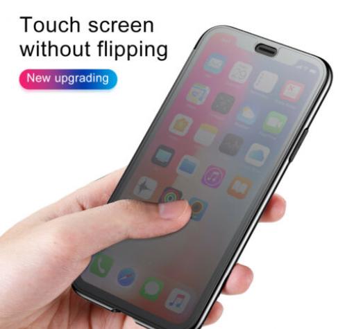 Луксозен силиконов калъф Baseus Touchable Flip Case за Apple iPhone XR - черен — снимка 2