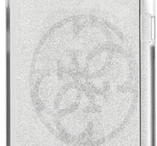 Оригинален силиконов гръб Guess Glitter за Samsung Galaxy S20 Plus - прозрачен / брокат — снимка 3