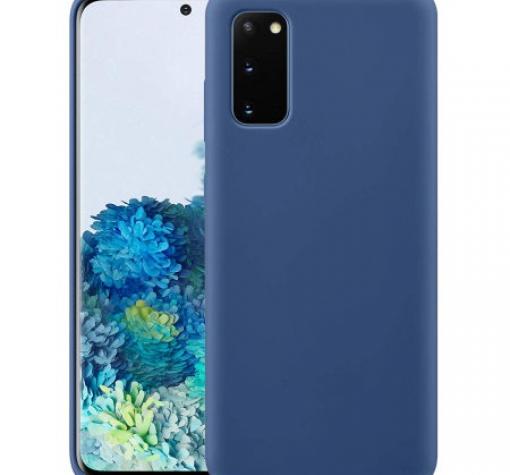 Луксозен силиконов гръб Silicone Cover за Samsung Galaxy S20 - тъмно син