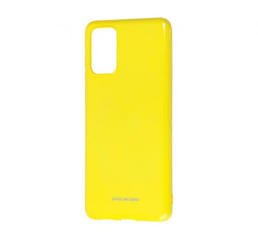 Силиконов калъф / гръб / TPU MOLAN CANO Jelly Case за Samsung Galaxy S20 - жълт / гланц / брокат