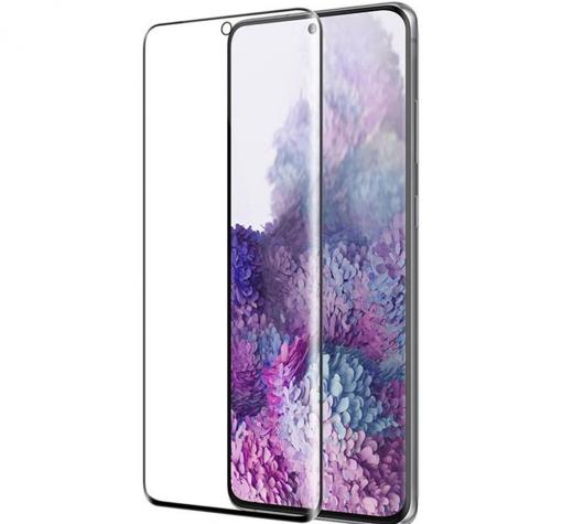 5D full cover Tempered glass Full Glue screen protector Samsung Galaxy S22 5G / Извит стъклен скрийн протектор с лепило от вътрешната страна за Samsung Galaxy S22 5G - черен